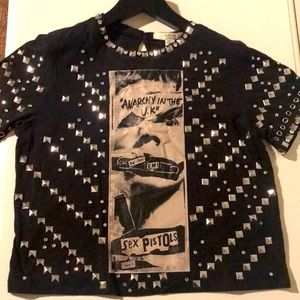 Alice + Olivia Anarchy In The UK embellished tee